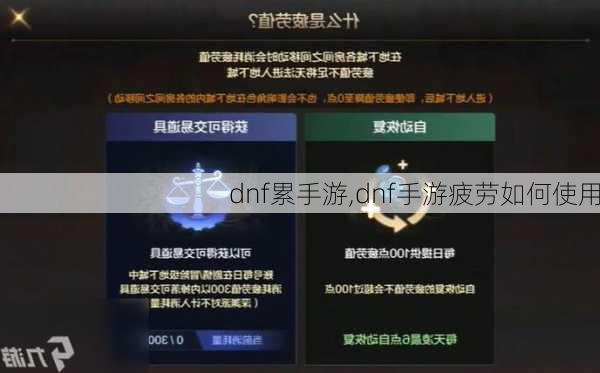 dnf累手游,dnf手游疲劳如何使用