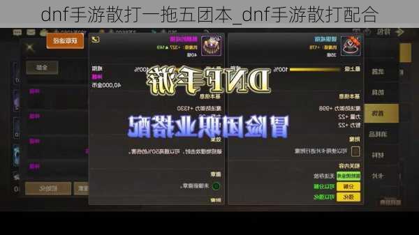 dnf手游散打一拖五团本_dnf手游散打配合