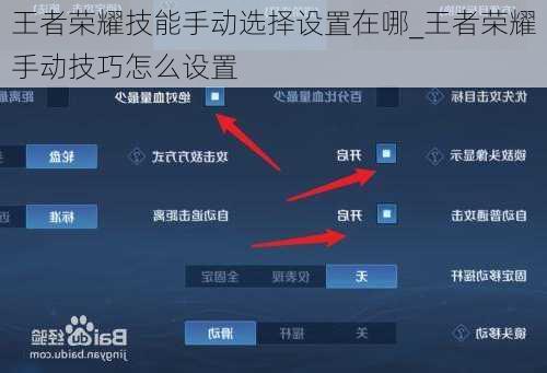 王者荣耀技能手动选择设置在哪_王者荣耀手动技巧怎么设置