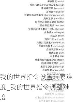 我的世界指令设置玩家难度_我的世界指令调整难度