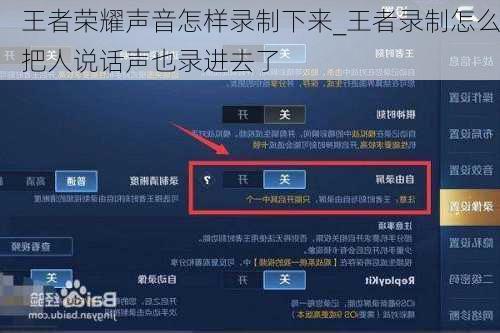 王者荣耀声音怎样录制下来_王者录制怎么把人说话声也录进去了
