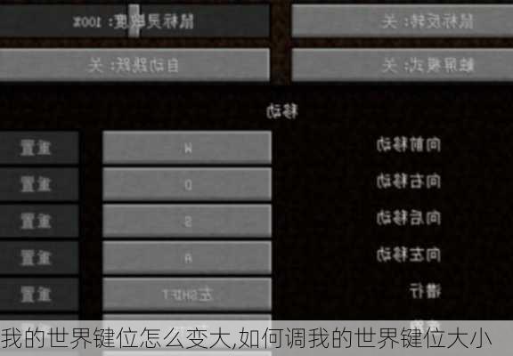 我的世界键位怎么变大,如何调我的世界键位大小