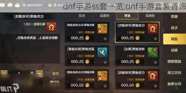 dnf手游ss套一览,dnf手游套装首饰