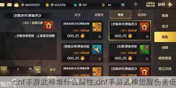 dnf手游武神堆什么属性,dnf手游武神觉醒伤害低