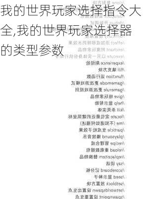 我的世界玩家选择指令大全,我的世界玩家选择器的类型参数