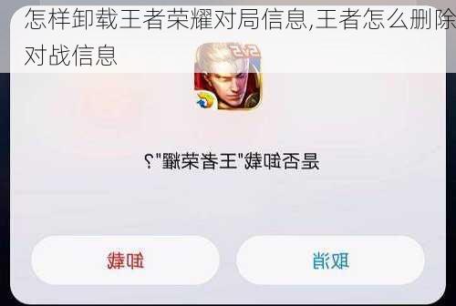 怎样卸载王者荣耀对局信息,王者怎么删除对战信息