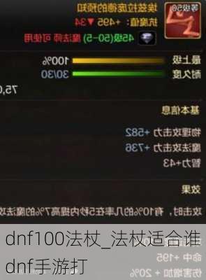 dnf100法杖_法杖适合谁dnf手游打