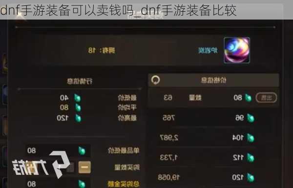 dnf手游装备可以卖钱吗_dnf手游装备比较