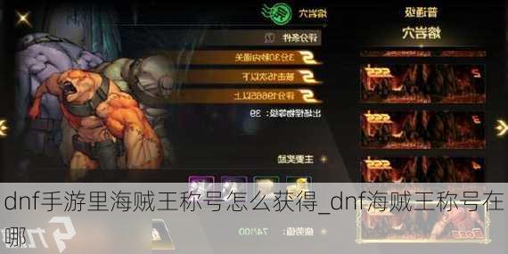 dnf手游里海贼王称号怎么获得_dnf海贼王称号在哪