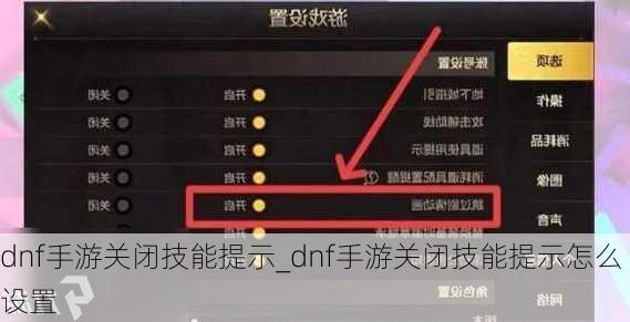 dnf手游关闭技能提示_dnf手游关闭技能提示怎么设置