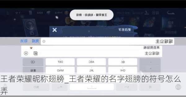 王者荣耀昵称翅膀_王者荣耀的名字翅膀的符号怎么弄