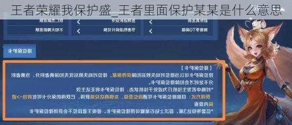 王者荣耀我保护盛_王者里面保护某某是什么意思