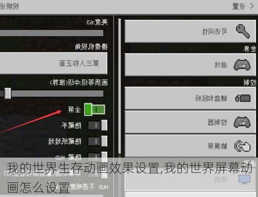 我的世界生存动画效果设置,我的世界屏幕动画怎么设置