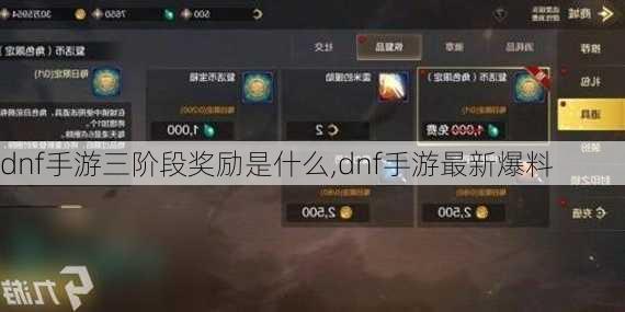 dnf手游三阶段奖励是什么,dnf手游最新爆料