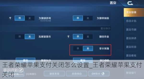 王者荣耀苹果支付关闭怎么设置_王者荣耀苹果支付关闭