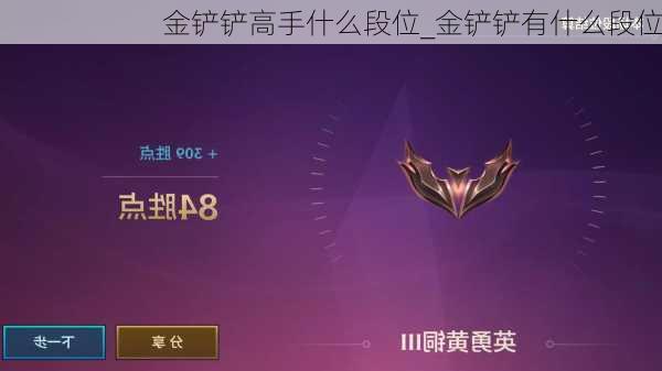 金铲铲高手什么段位_金铲铲有什么段位