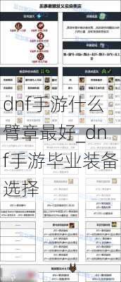 dnf手游什么臂章最好_dnf手游毕业装备选择