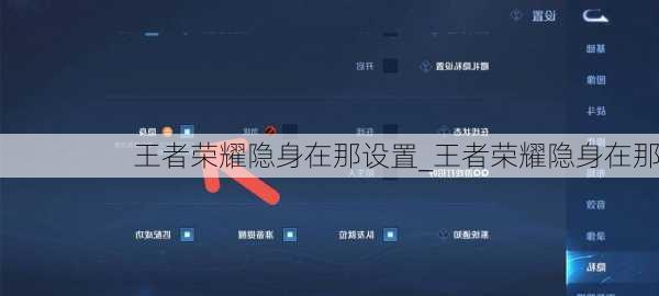 王者荣耀隐身在那设置_王者荣耀隐身在那