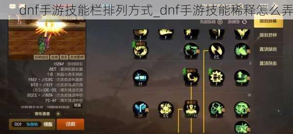 dnf手游技能栏排列方式_dnf手游技能稀释怎么弄