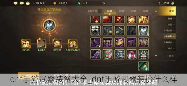 dnf手游武器装备大全_dnf手游武器装扮什么样