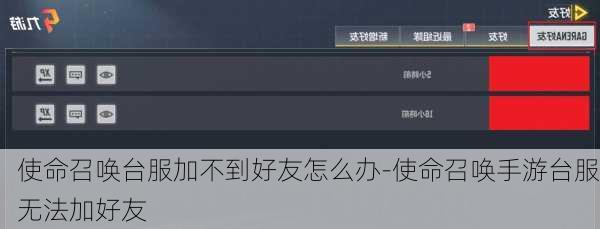 使命召唤台服加不到好友怎么办-使命召唤手游台服无法加好友