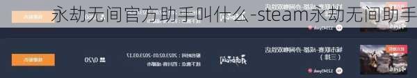 永劫无间官方助手叫什么-steam永劫无间助手