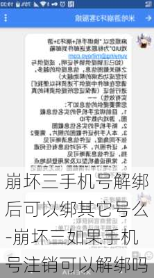 崩坏三手机号解绑后可以绑其它号么-崩坏三如果手机号注销可以解绑吗