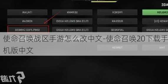 使命召唤战区手游怎么改中文-使命召唤20下载手机版中文