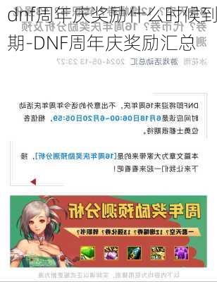 dnf周年庆奖励什么时候到期-DNF周年庆奖励汇总