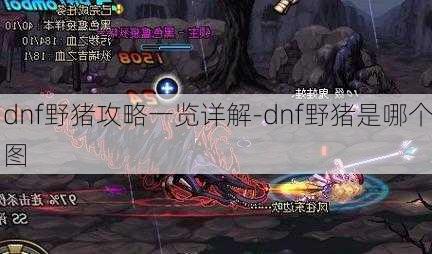 dnf野猪攻略一览详解-dnf野猪是哪个图